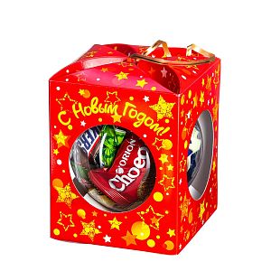 Елочный шарик красный (игрушка на елку)